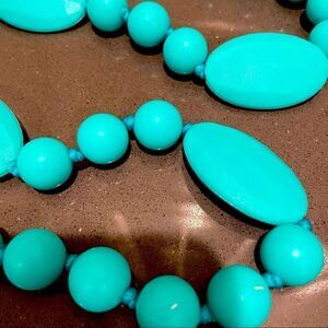 Silicone bead teething or anxiety toy chewy necklace in Aqua: Unchewed 😂